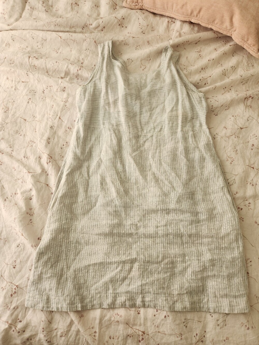 eileen fisher striped linen mini dress with pockets medium